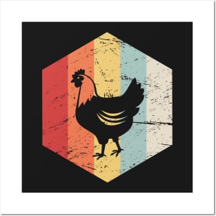 Retro Vintage Chicken farmer Icon Posters and Art